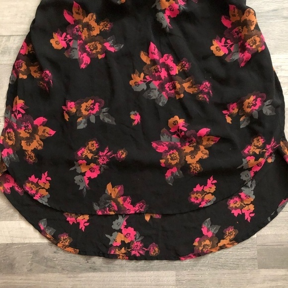 Volcom Black Flower Print Fit & Flare Mini Dress S - Picture 5 of 10